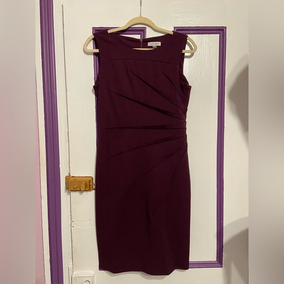 Calvin Klein Plum Sheath Dress – Size 8 - Picture 1 of 4